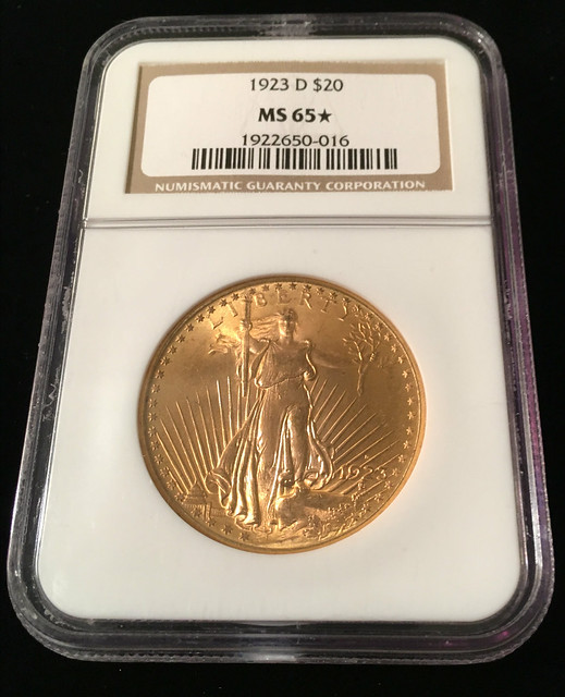 1923-D $20 NGC MS65 Star Slab Photo #1